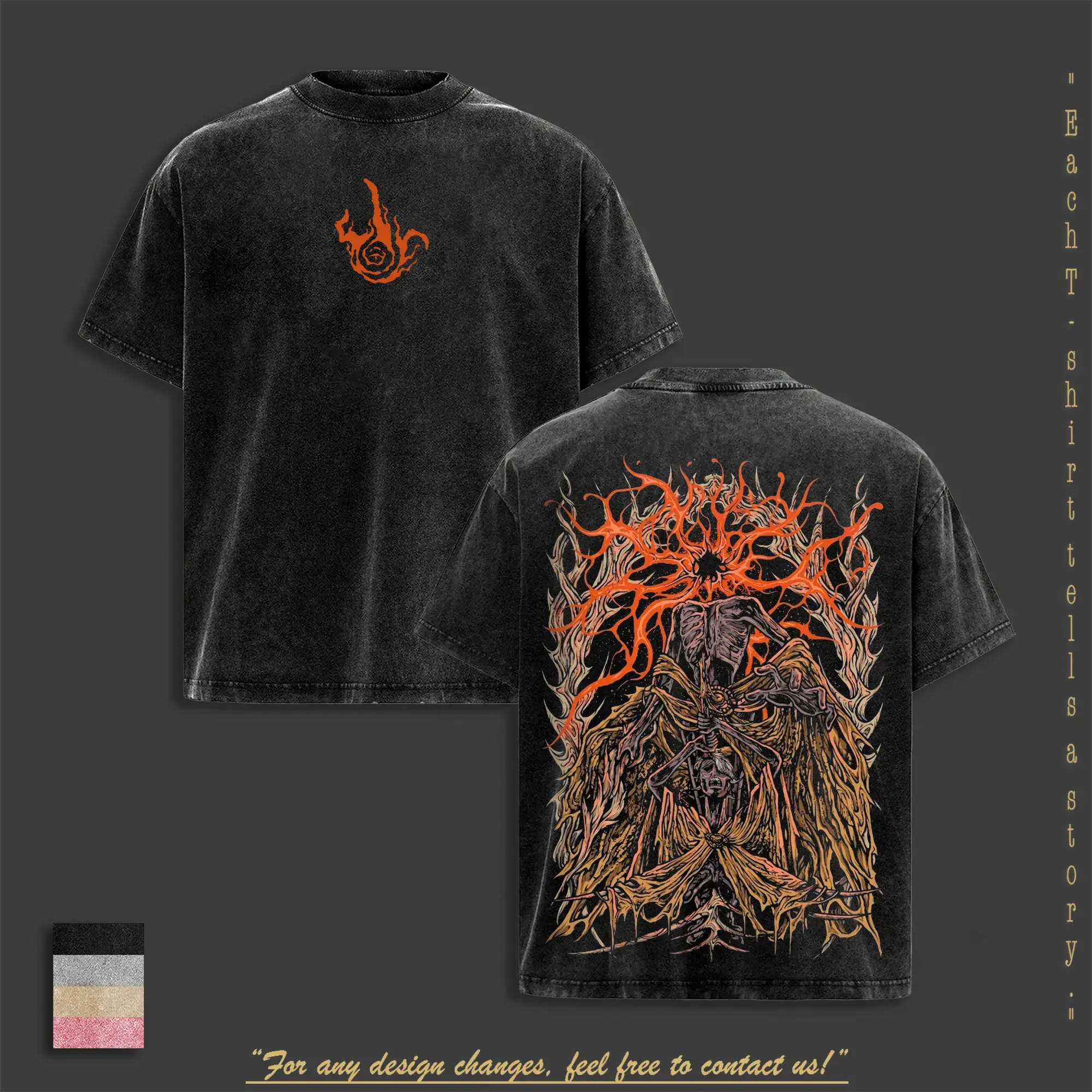 Retro Limited Vintage Midra Lord of Frenzied Flame Elden Ring Collection Game Oversized Washed Tee Game Acid Washed Lightweight T-Shirt, Gift for Game Fans