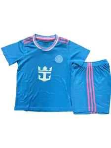 Breathable Miami Football Fan Jersey Set, Boys' & Girls' Training Clothes, Casual Short Sleeve and Shorts, Loose-Fitting