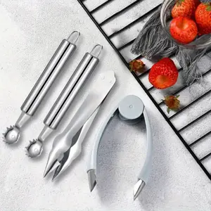 Stainless Steel Seed Remover Multifunctional Fruit Seed Remover Strawberry Tomato Core Remover Top Stem Remover - Strawberry, Potato, Pineapple, Tomato Core Remover, Kitchen Tools Utensils
