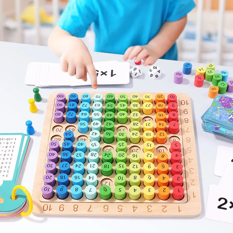 99 Multiplication Table Learning Toy Set, Table Math Games, Primary School Math Calculation Tool, Memory Improvement, Suitable for Ages 3+, 1-3 Grades, Math Learning Tools