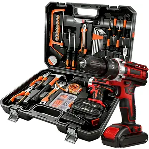 128 Piece Power Tool Combo Kits with 21V Cordless Drill, Household Tools Set with DIY Hand Tool Kits For Fence Installation, Room Décor, FurnitureAssembly, And Daily Repairs#fathersdaygift