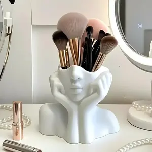 Nordic Creative Human Body Art Office Supplies Office Desk Accessories Stationary Organizer Holder Desk Organizer Pen Holder Makeup Brush Storage Decorative Item for Home & Office Use