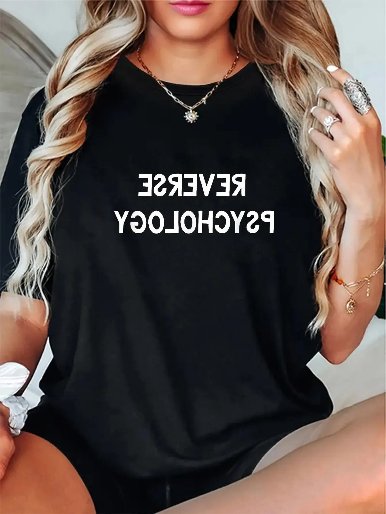 100% Cotton Unisex Reverse Psychology Shirt Funny Psychologist Student Gift Tee T-Shirt Round Neck Short Sleeve T-Shirt Women'S Men Graphic Tee