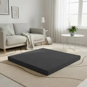 Velvet Zabuton Meditation Mat - Large Floor Pillow for Adults & Yoga Meditation Cushion - High Density Foam Floor Seating with Washable Cover, 31x31 Inch (Black)