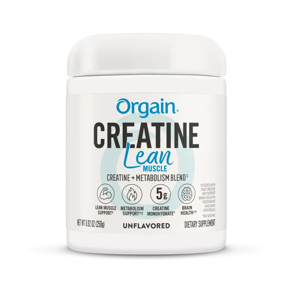 Orgain Creatine Lean Muscle Powder | 5g Micronized Creatine Monohydrate | 200mcg Chromium | Unflavored | Vegan | Gluten Free | Non-GMO