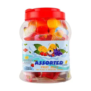 JINGHUA Taiwan Assorted Fruit Jelly 1500g - Real Fruit Pieces, Snack Packs, Dessert Treat