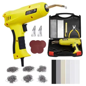 【Summervibes】VEVOR Plastic Welding Kit, 220W Plastic Welder Gun with 1200PCS Hot Staples & 76PCS Welding Rods, Professional Hot Staple Welding Gun with LED Light, Carrying Case for Kayak, Toys, Car Bumper Repair