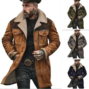 Autumn and Winter Men's Coat Suede Multicolor Jacket Multi-Pocket Coat