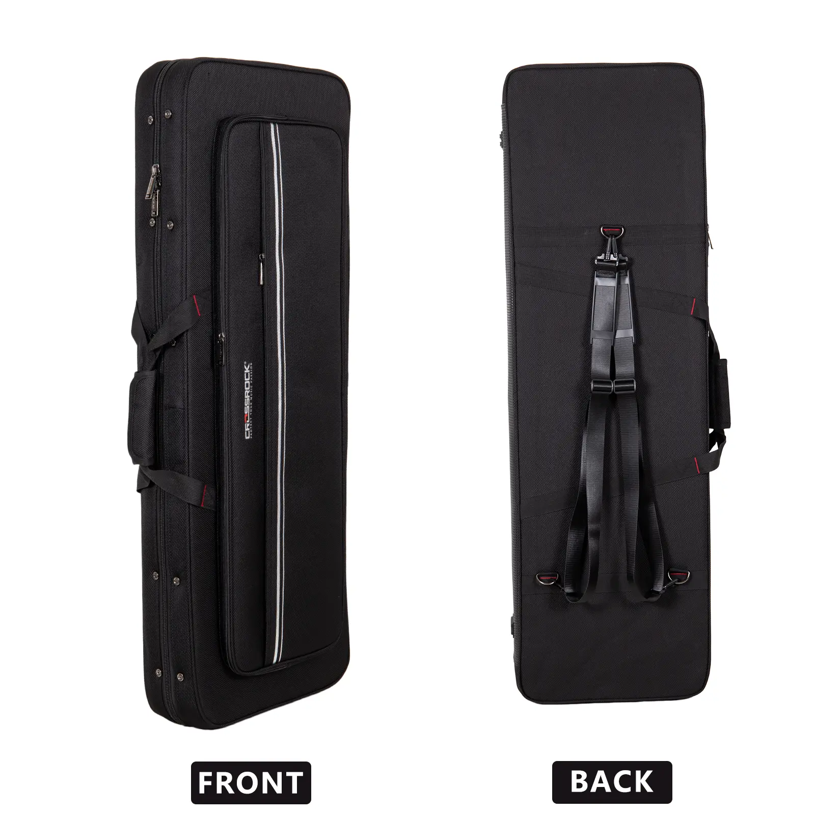 Crossrock Electric Guitar Foam Case for Strat & Tele | Lightweight Gig Bag with Adjustable Fit, Plush Interior & Storage