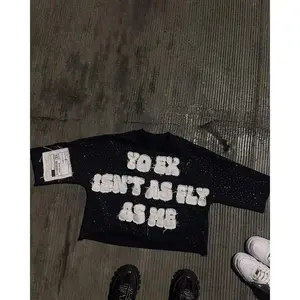 Men Two Piece Hip Hop New Patch Diamond T Shirt Sweatpants Suit Streetwear Patch Oversized T Shirt Striped Casual Pants Suit Clothes Menswear