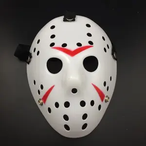 Jason Friday the 13th Halloween Hockey Mask - White/Yellow, 25cm x 20cm - Menswear, Costume