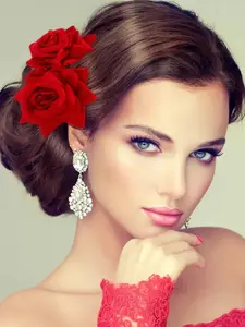 Women's Elegant Flower Design Hair Pin, Exquisite Trendy Hair Pin, Fashionable Hair Accessories for Women & Girls for Daily & Party Hairstyle Decoration, Perfect for Bridals Hair Accessories, Valentine's Day, Gift, Flower Hair Clips