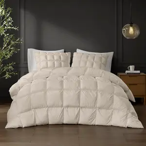 Madison Park MP10-8445 104 x 90 x 1.5 in. Stay Puffed Overfilled Down Alternative Comforter, Tan - King & California King Size, King Comforter Sets, Overfilled Loft, Polyester Shell