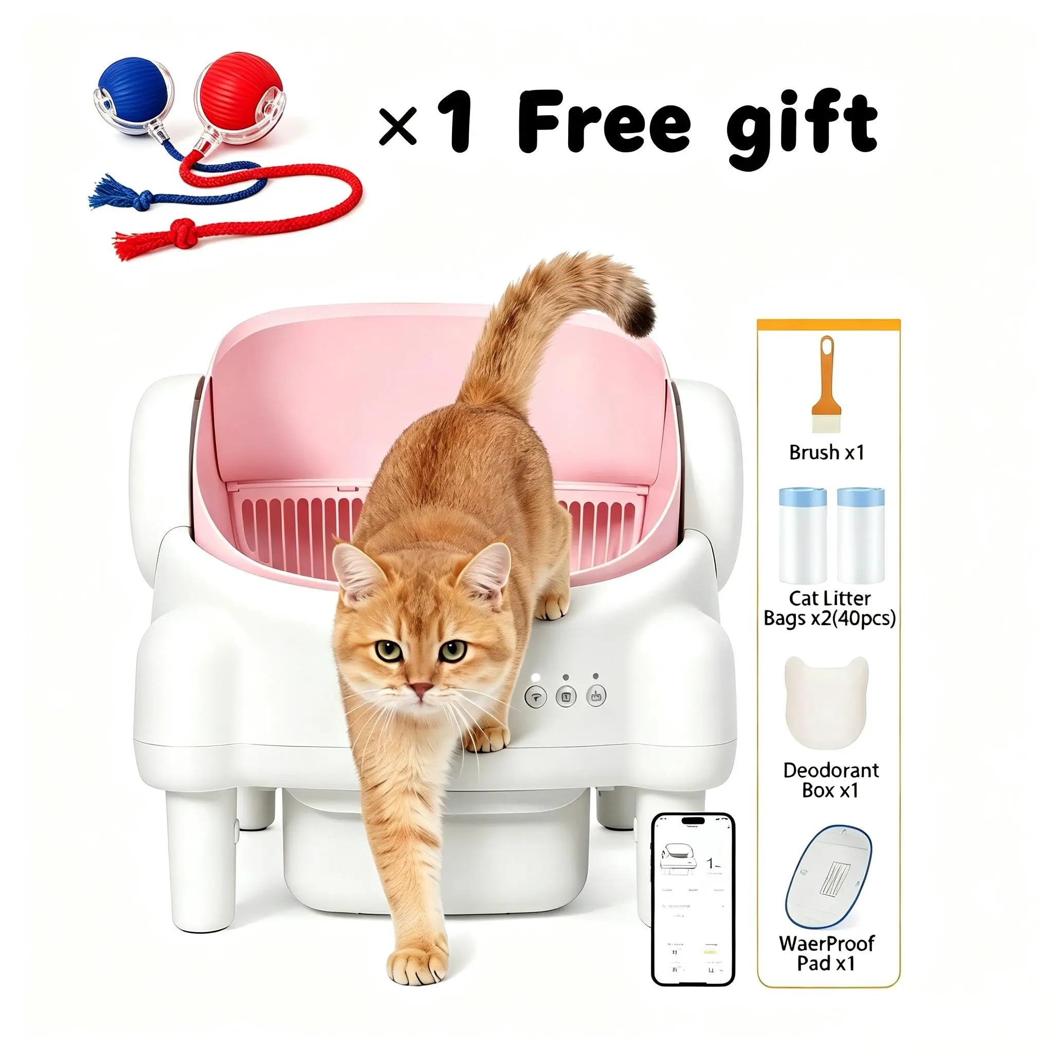 Premium Edition | TAYACICY Smart Self-Cleaning Litter Box for Multiple Cats | 10.5L Bin, Open-Top Design, Dual Safety Sensors, Cat Litterbox (Only Supports 2.4G WiFi)