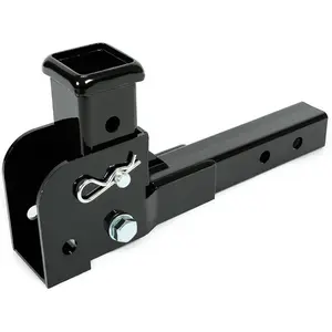 2" Folding Hitch Adapter Compatible with 2 Inch Trailer Hitch Extension Shank Mount Cargo Wheelchair Carrier Adapter 500lbs Weight Capacity