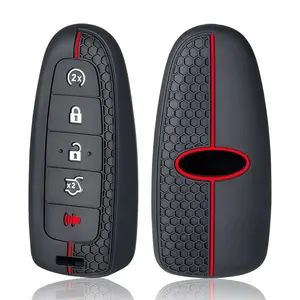Silicone 5 Buttons Remote Car Key Case Cover Fob Car Key Protector For Ford Explorer Edge Escape Flex Taurus 2011 2012 2013 2014 2015 Smart Car