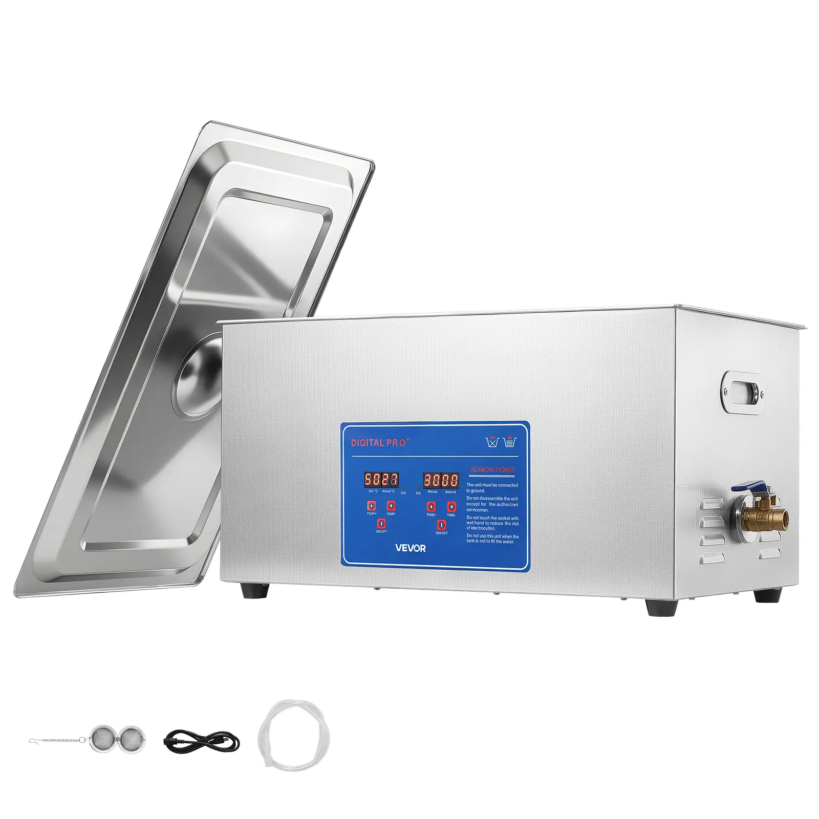 VEVOR Ultrasonic Cleaner 22L-Class Capacity Ultrasonic Parts Cleaner 40kHz, Digital Time and Temp Control, Stainless Steel Ultra Sonic Cleaning Machine with Cleaning Baskets, for Auto Parts, Glasses#BacktoSchool