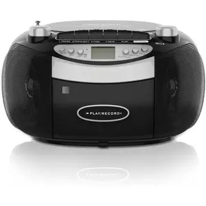 CD Player Boombox with Cassette Recorder | AM/FM Radio,USB/SD Playback,Remote Control, Power