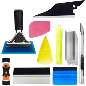 18PCS Car Window Tint Kit, Vehicle Glass Protective Film Wrapping Installation Set, Auto Vinyl Wrap Tinting Tools Included Squeegees, Felt Squeege, Cutting Knife with Blades
