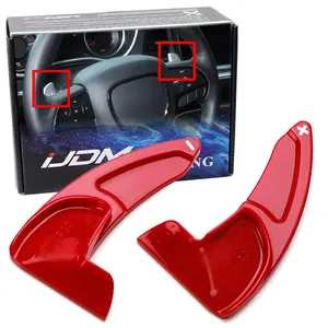 iJDMTOY Gloss Red Finish Large Paddle Extensions For Dodge Challenger Charger Durango, Grand Cherokee, 300/300C