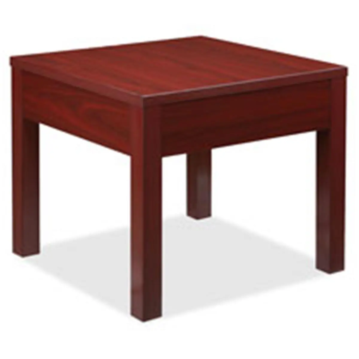Mahogany Wood Parson Square Indoor Corner Table - Melamine Surface, Sturdy Legs, 24 in. x 24 in. x 20 in. Mahogany Wood Living Room Furniture, Ideal for Lobby Use, 24X24x20"