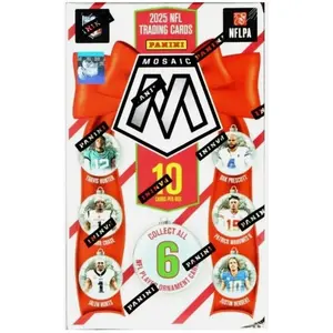 Panini 2025 Mosaic NFL Football Holiday Box - 10 Cards Per Box for NFL Fans & Collectors - Perfect Gift for the Holiday Season Sports Collectible