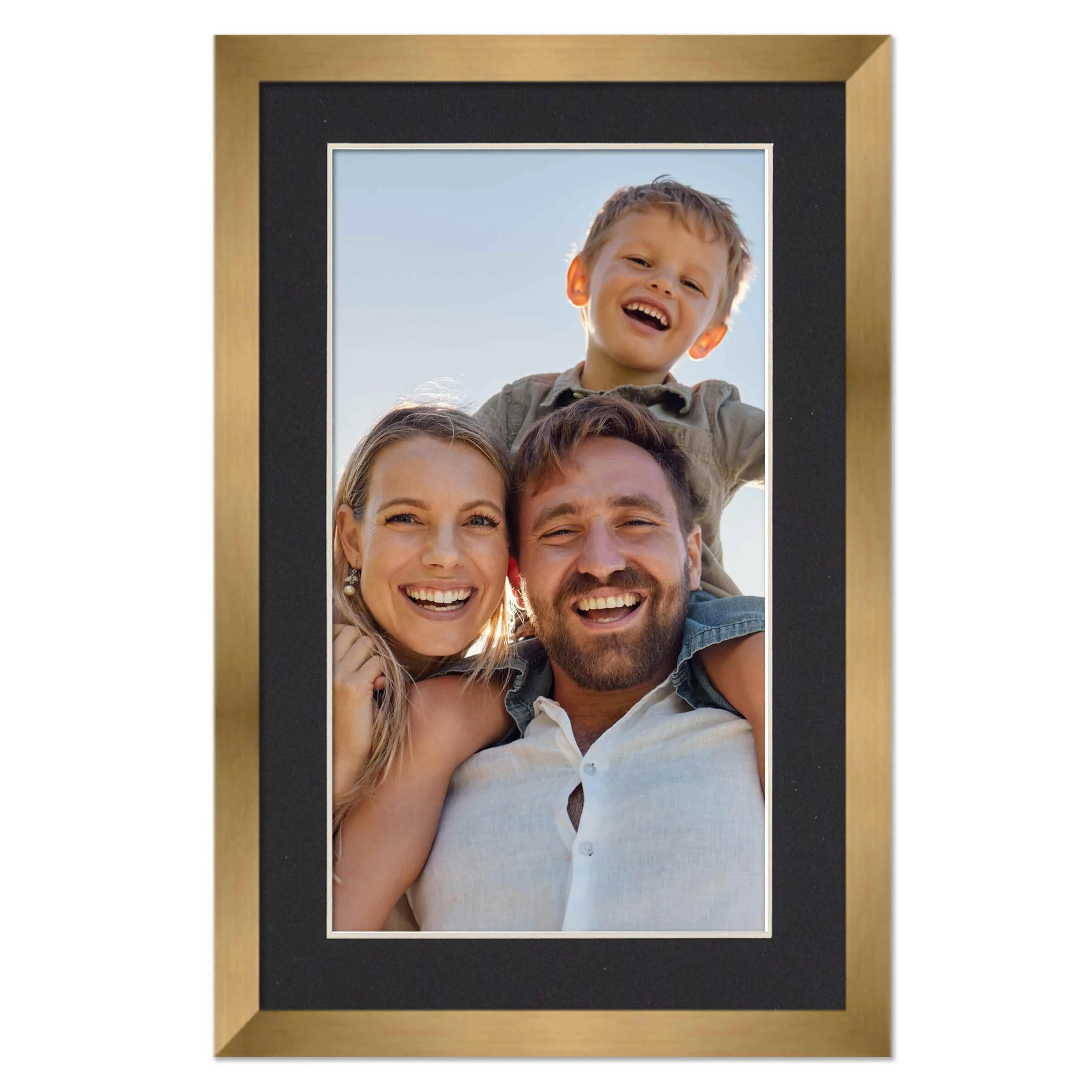 17x24 Frame with Mat - Bronze 19x26 Frame Wood Made to Display Print or Poster Measuring 17 x 24 Inches with Black Photo Mat