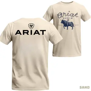 Ariat [Sale Up To 55%] T-Shirt - Bull Design with Premium Ariat Denim Quality, Suitable for Both Men and Women Who Appreciate Strength and Cowboy Style