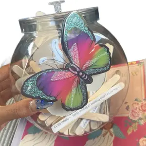 Pick Your Promise Bible Verse Jar - Decorative Tin with Butterfly Design and Bottles
