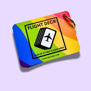 Flight Deck Fear of Flying Flashcards with Gold Ring Binder - RAINBOW LIMITED EDITION - Free Shipping