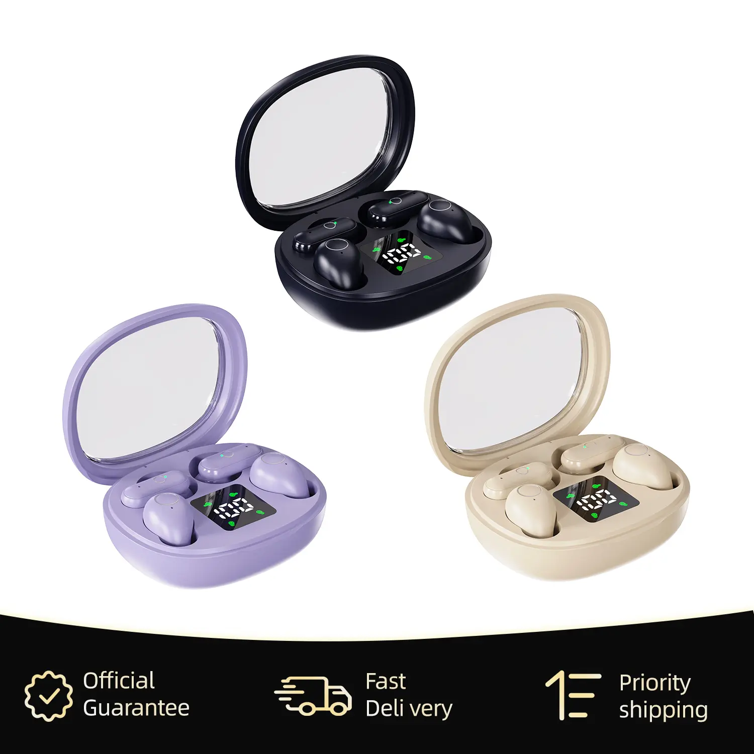 Ultra Thin Flat Twin Wireless Earbuds - Bluetooth 5.4 Audio Headset, Rechargeable Waterproof Earphones with Noise Cancellation, Long-Lasting Battery, Comfortable Fit for Sleeping, Gym, Electronic