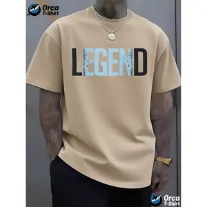 Fashion Printed Men's T-shirt, Simple Tailoring Highlights Masculinity, Pure Cotton Material, Combination of Calm Solid Color and Vitality Printing, Comfortable and Breathable, a Must-have Classic in Summer