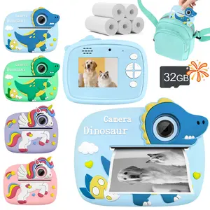 Kids Camera Instant Print,2.4-inch high-definition digital selfie camera,dual lens portable toy,equipped with memory card,5 rolls of printing paper and bag,perfect gift for children aged 4-12,and also an ideal choice for Christmas and New Year gift