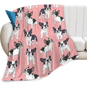 Boston Terrier Blanket Boston Terrier Gifts for Girls Dog Throw Blanket Soft Warm Flannel Plush Blankets for Bed Sofa Couch