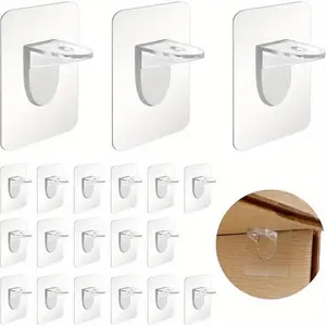 10PCS Shelf Support Pegs Adhesive Shelves Clips Strong Partition Pin for Kitchen Cabinet Book Shelves Closet Bracket Clapboard U Shaped Hook