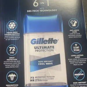 Gillette Cool Wave Clear Gel Men's Antiperspirant and Deodorant, 3.8 oz., 5 pk. Body Care Pack Set Skincare
