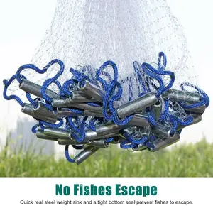 New 8ft Nylon Fishing Hand Cast Net, 1/2in Mesh Fishing Equipment for Bait Shrimp, Easy to Throw