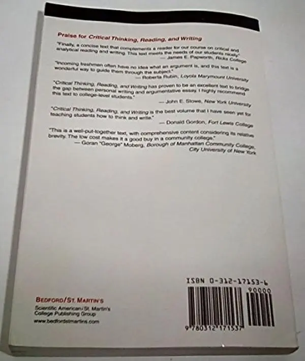 USED-Critical Thinking, Reading and Writing: A Brief Guide to Argument by Sylvan Barnet (Paperback)