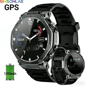 SIMSONLAB 1200mAh Battery Smart Watch, Multifunctional Smartwatch, GPS Positioning, T-REX3, Reverse ChargPhones, Multiple Sports Modes, 1ATM Waterproof, Bright Flashlight, Message Reminder, 100+ Personalized Calls for Outdoor Adventures, Ideal Gift