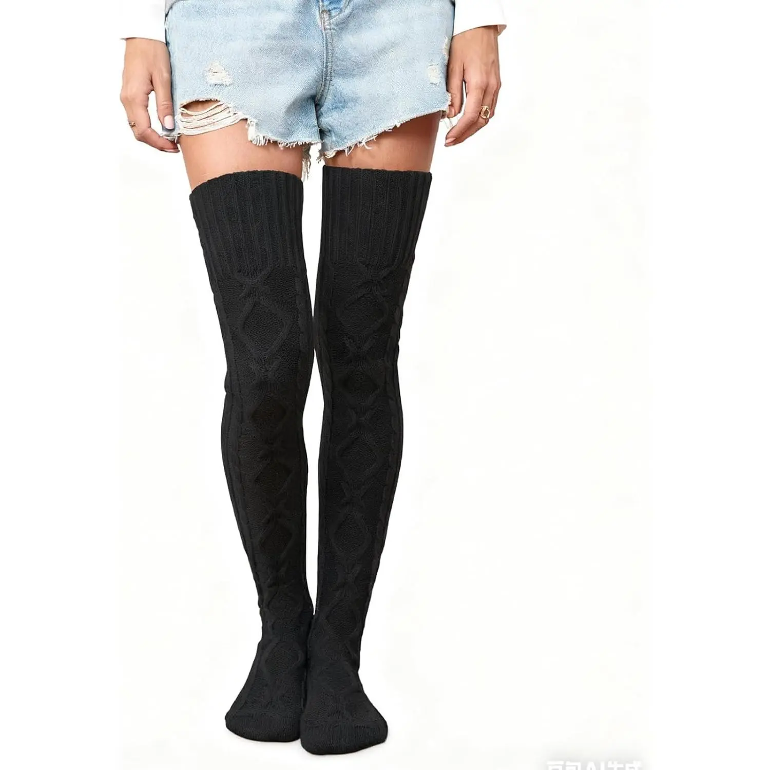 Women's Thick Lightweight Knitted Comfortable Thigh High Slim Stretchy Cable Knit Socks - Extra Long Sports Knee Socks for Daily Wear, Over the Knee Leg Warmers, Christmas, Sleeping, Friend, Daughter, Acrylic, Thanksgiving