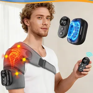 Heating Vibration Shoulder Massage Protector, Cordless Remote Control 5-Mode Vibration Heat , Shoulder Heating Pad Comfortable Rotator Cuff Shoulder Wrap For Frozen Shoulder