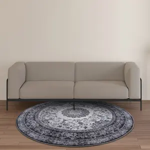 Vintage round rug, 4x4/ 5x5 feet, machine washable, easy to clean, bohemian style carpet, suitable for restaurant decoration living room, office and bedroom home decor carpet, can be used as a gift, for home decoration