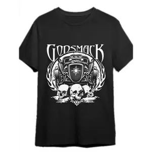 Godsmack T-shirt - Rock Band 100% Cotton, 180g Printed T-shirt - Illuminated Sky Album 335385 Fun Men'S Short Sleeve Graphic T-shirt Collection Black PR