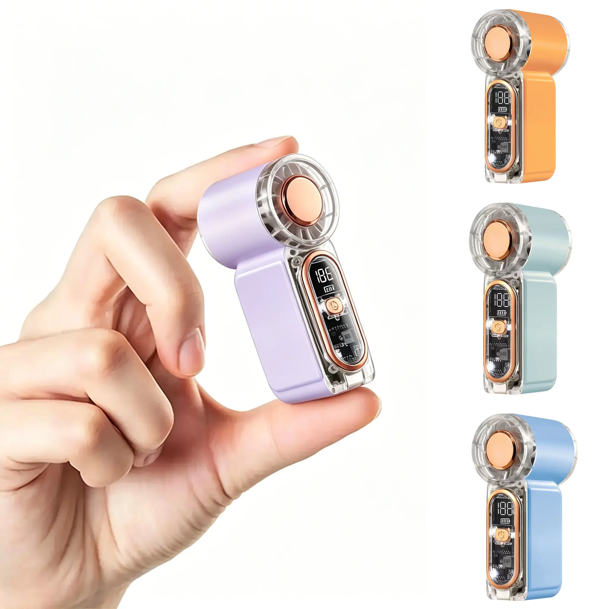 Portable Handheld Mini Handheld Cooling Fan,Small Purse Fan for Women, Student Carry Fan, High-Speed Turbo, Strong Airflow Fan,6-Gear Adjustable with LED Display, USB Rechargeable, Pocket Cooler for Trip, Outdoor Sports, Office Desk, Ladies Gift
