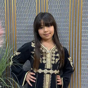 Two pieces Moroccan Kaftans with Intricate Gold Embroidery and Gemstone Accents for Festive Wear