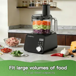 Ckemu  600W Multifunctional Food Processor | 5 Attachments for Slicing, Dicing, Mincing, Chopping & Kneading | 120V 60Hz | FDA & ROHS Compliant