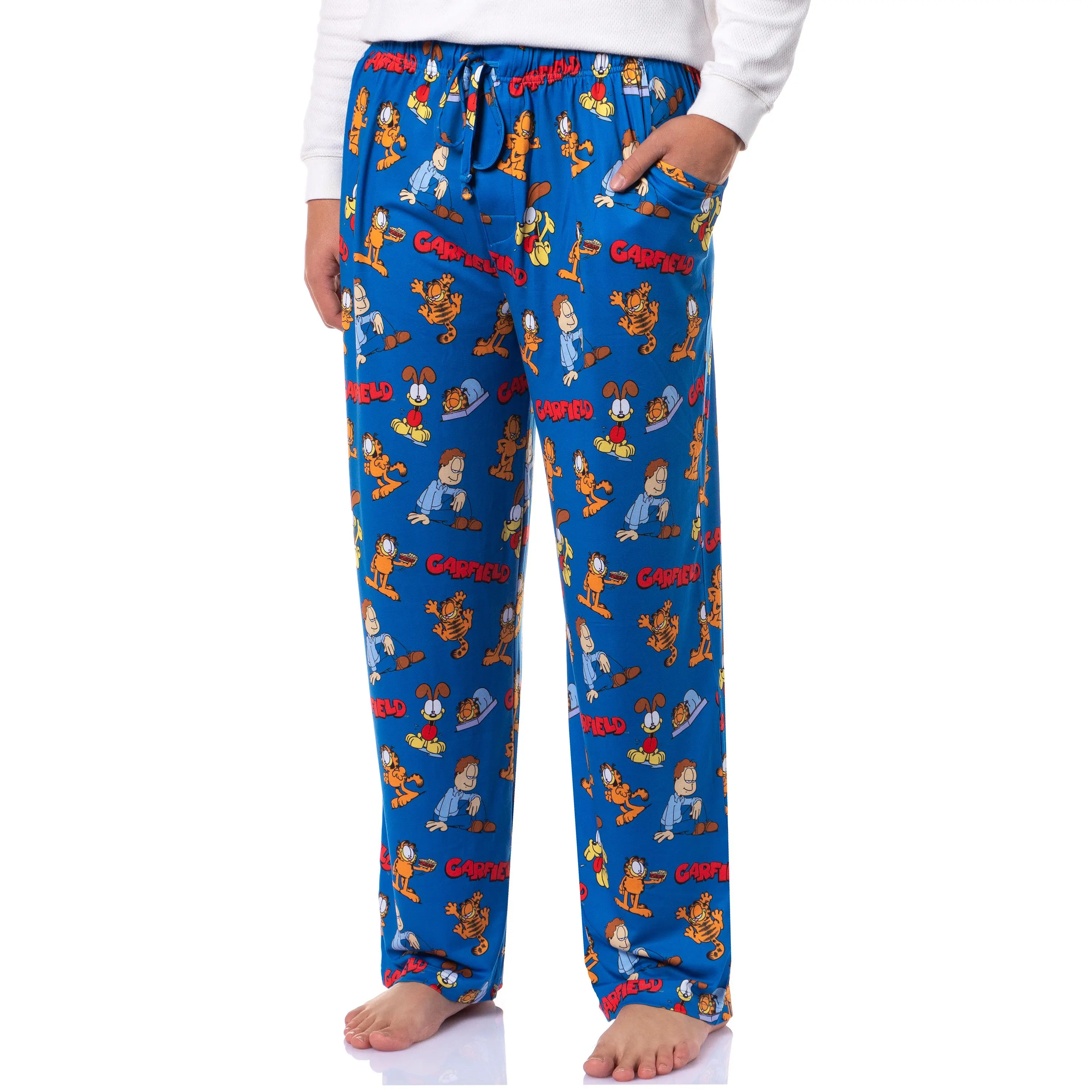 Garfield Comic Men's Odie Jon Sleep Tossed Print Pajama Pants For Adults