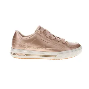 Skechers Womens Arch Fit Arcade Glistening Gal Metallic Slip On Sneakers Shoes Casual - Gold