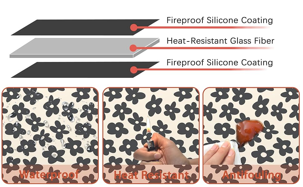 JOYFINITY Autumnal Forest Stove Top Covers,Mountains Stove Cover,Anti-Slip Heat Resistant Glass Cooktop Covers,Kitchen Stovetop Protector Mat,Waterproof Countertop Protector