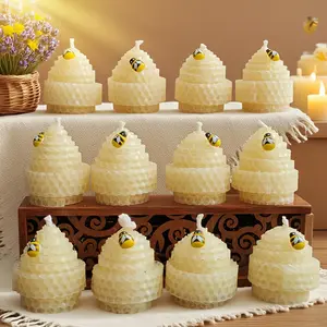 12 pack of beeswax candles, white handmade rolled bee candle set, premium aromatherapy candles decoration suitable for guest parties, guest wedding gifts, bridal gifts, welcome party gifts, Christmas gifts